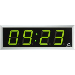 kaiserkraft Reloj digital LED, H x A x P 118 x 333 x 39 mm, plateado, LED verde