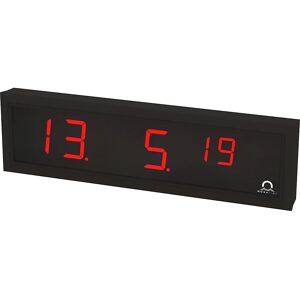 kaiserkraft Reloj digital LED, H x A x P 118 x 423 x 39 mm, negro, LED rojo