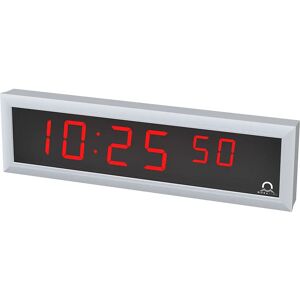 kaiserkraft Reloj digital LED, H x A x P 118 x 423 x 39 mm, plateado, LED rojo