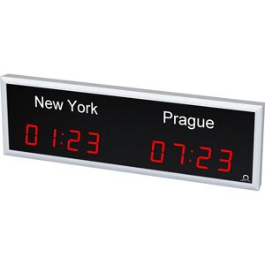 kaiserkraft Reloj mundial LED, 2 zonas horarias, disposición horizontal