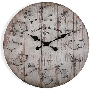 Versa Home Reloj de pared estilo vintage en madera gris