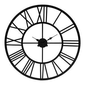 WOMO-DESIGN Reloj de pared redondo, Ø 92 x 5 cm, negro, hierro