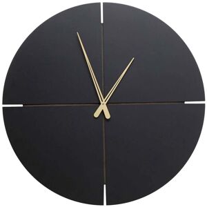 Kare Design Reloj de pared negro y dorado D60