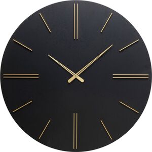 Kare Design Reloj de pared negro y dorado D70