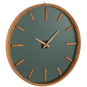 LANADECO Reloj mural redondo madera/cristal marrón/negro alt. 60 cm