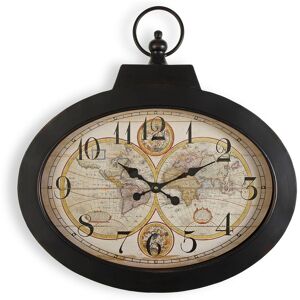 Versa Home Reloj de pared estilo vintage en metal negro