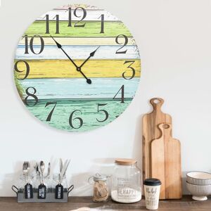 vidaXL Reloj de pared de MDF multicolor 60 cm