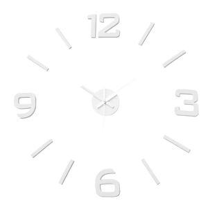 LOLAhome Reloj de pared adhesivo blanco de polipropileno de Ø 60 cm
