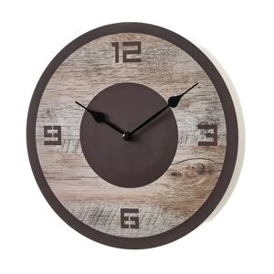LOLAhome Reloj círculos marrón de plástico de Ø 29 cm