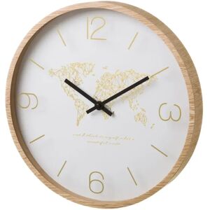 LOLAhome Reloj de pared beige de madera de 33 cm