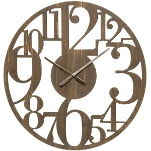 LOLAhome Reloj tallado natural de madera de Ø 60 cm