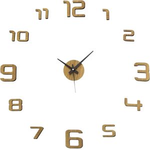 LOLAhome Reloj de pared adhesivo beige de polipropileno de 60 cm