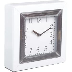 LOLAhome Reloj blanco de cristal de 25x6x25 cm