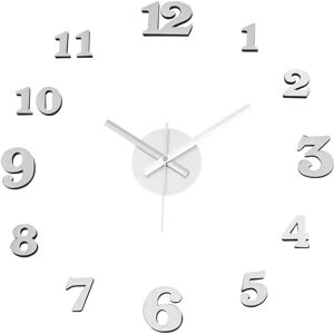 LOLAhome Reloj de pared adhesivo plateado de polipropileno de 60 cm