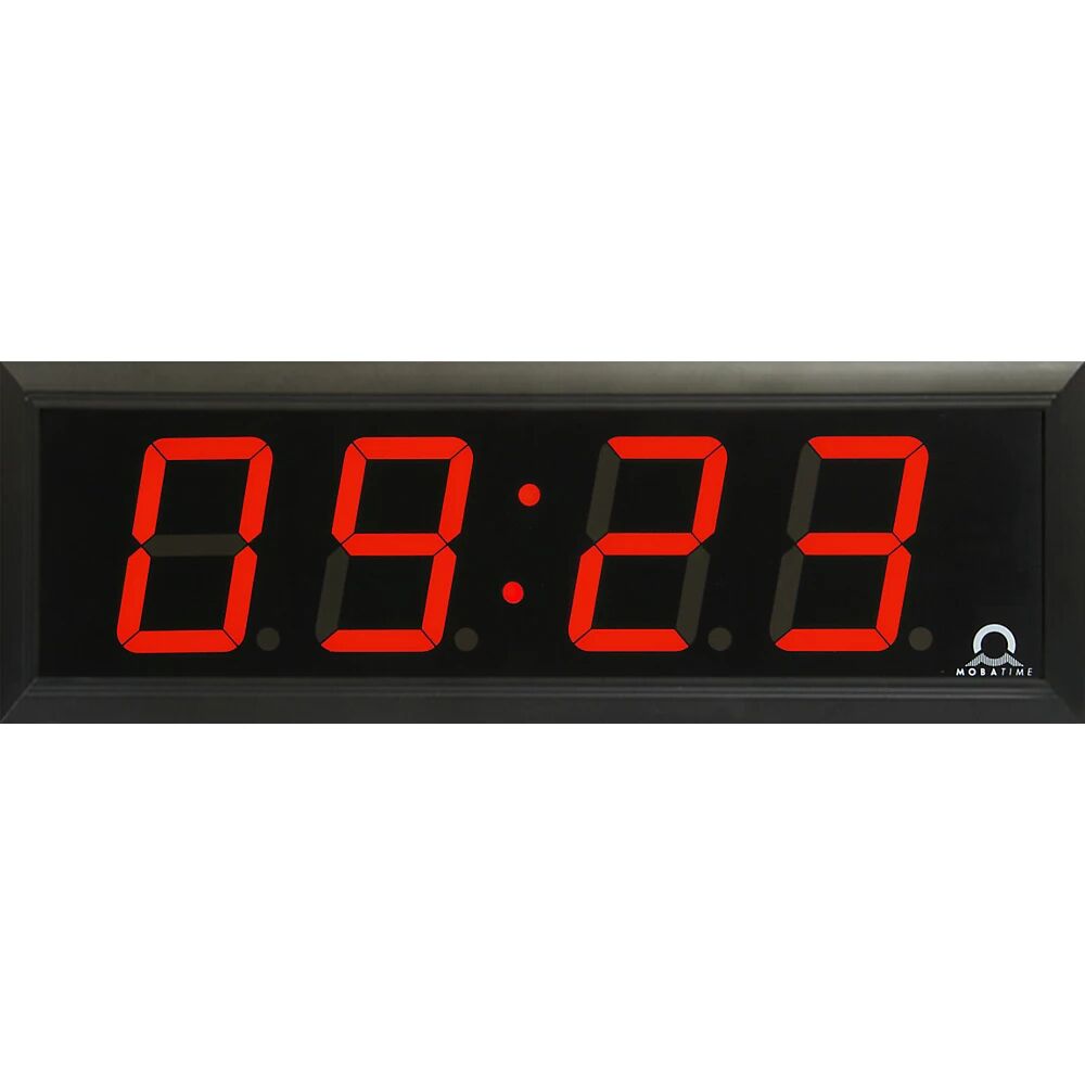 kaiserkraft Reloj digital LED, H x A x P 118 x 333 x 39 mm, negro, LED rojo
