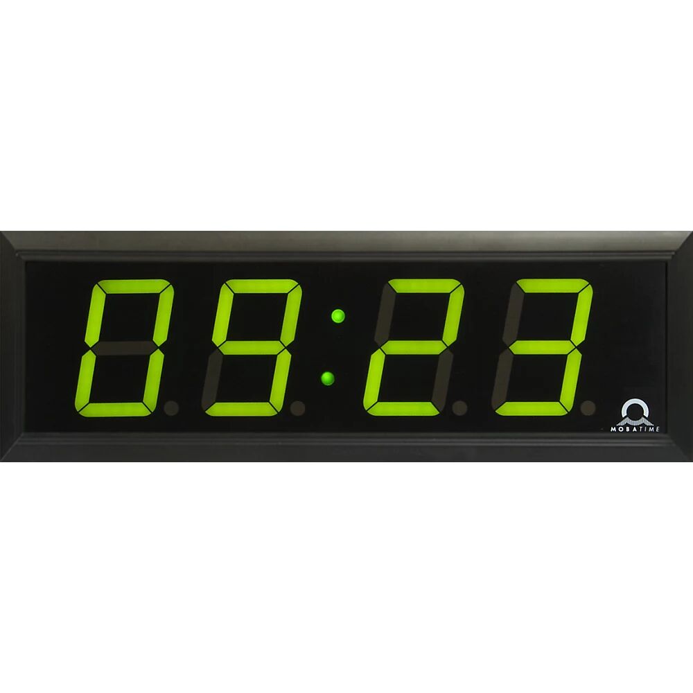 kaiserkraft Reloj digital LED, H x A x P 118 x 333 x 39 mm, negro, LED verde