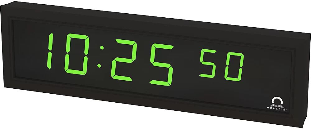 kaiserkraft Reloj digital LED, H x A x P 118 x 423 x 39 mm, negro, LED verde