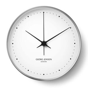 Georg Jensen - Henning Koppel Horloge murale Ø 30 cm, Acier inoxydable / blanc