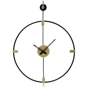 Vente-unique.com Horloge murale en metal - D. 47 cm - Noir - HAMONA