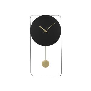 OZAIA Horloge murale en metal - L. 31 x H. 60 cm - Noir et dore - FASTINA