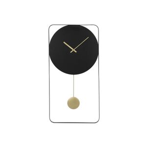 OZAIA Horloge murale en métal - L. 31 x H. 60 cm - Noir et doré - FASTINA - Publicité