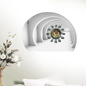 Horloge murale autocollante en tunnel 3D DIY