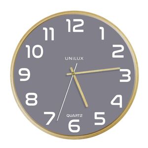 Unilux Pendule quartz Unilux baltic diamètre 31,5 cm hêtre / gris Jaune fluo