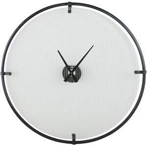 Maisons du Monde Horloge en verre et métal noir D91