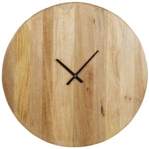 Maisons du Monde Horloge murale en bois de manguier marron et métal noir D91