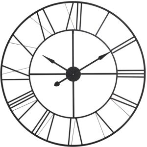 Maisons du Monde Horloge murale ronde en métal noir D105