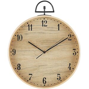 Beliani Horloge murale effet bois clair ø 40 cm