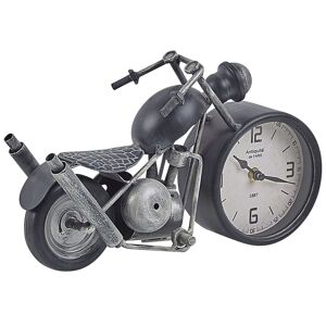 Beliani Horloge de table moto noire et argentée 19 cm