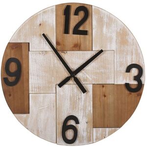 Beliani Horloge Murale ø 60 cm effet bois clair