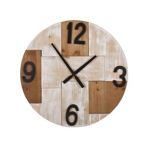 Beliani Horloge Murale ø 60 cm effet bois clair