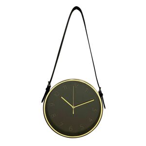 EMDE Horloge ronde à lanière noir doré 30,5x30,5cm