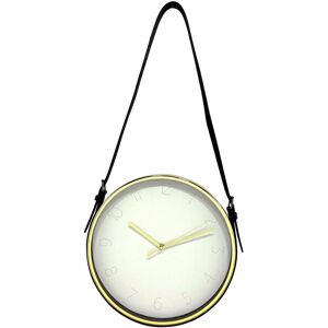 EMDE Horloge ronde à lanière blanc doré 30,5x30,5cm