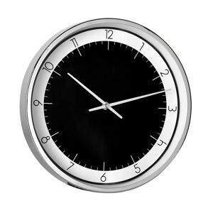 EMDE Horloge noir et blanc chrome en métal D30cm