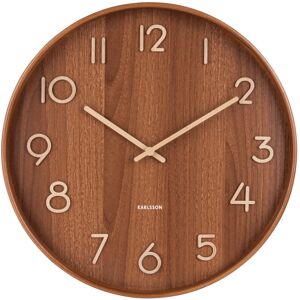 Karlsson Horloge murale ronde en bois D60cm bois foncé