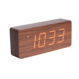 Karlsson Horloge reveil en bois h. 9 cm marron