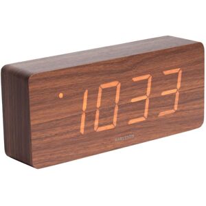 Karlsson Horloge réveil en bois h. 9 cm marron