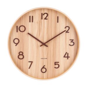 Present Time Horloge murale ronde en bois D40cm bois clair