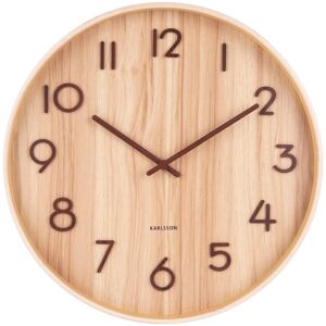 Present Time Horloge murale ronde en bois D40cm bois clair