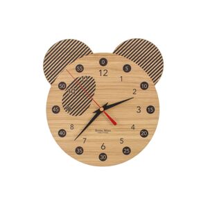 Reine Mère Horloge pédagogique Panda en bois de chêne