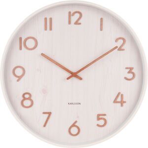 Karlsson Horloge murale ronde en bois D60cm blanc