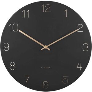 Karlsson Horloge en metal chiffres graves charm noir