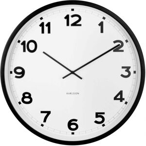 Karlsson Horloge ronde en metal new classic 60 cm noir et blanc