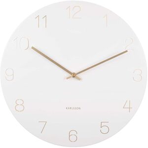 Karlsson Horloge en metal chiffres graves charm blanc
