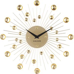 Karlsson Horloge ronde en métal sunburst 30 cm doré