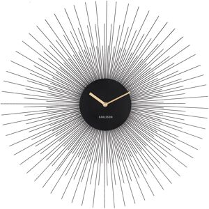 Karlsson Horloge en metal peony 60 cm noir