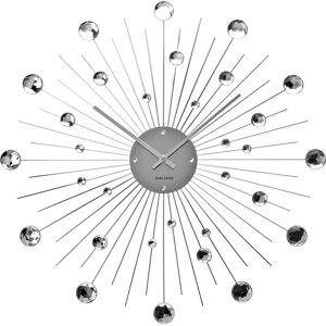 Karlsson Horloge ronde en métal sunburst 50 cm chrome
